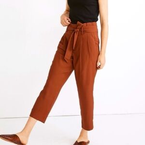 Madewell Paperbag High Waist Ankle Pants Copper Brown